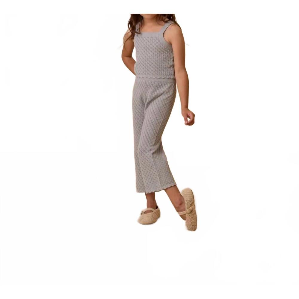 NEW RYLEE + CRU girls crochet summer set in sea foam